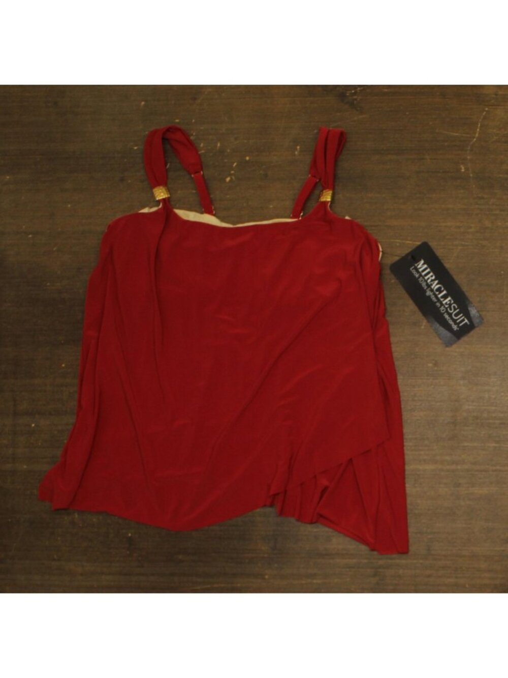Miraclesuit Scoop Neck Underwire Tankini Top 6518826W Cayenne Red 16W - Picture 1 of 9
